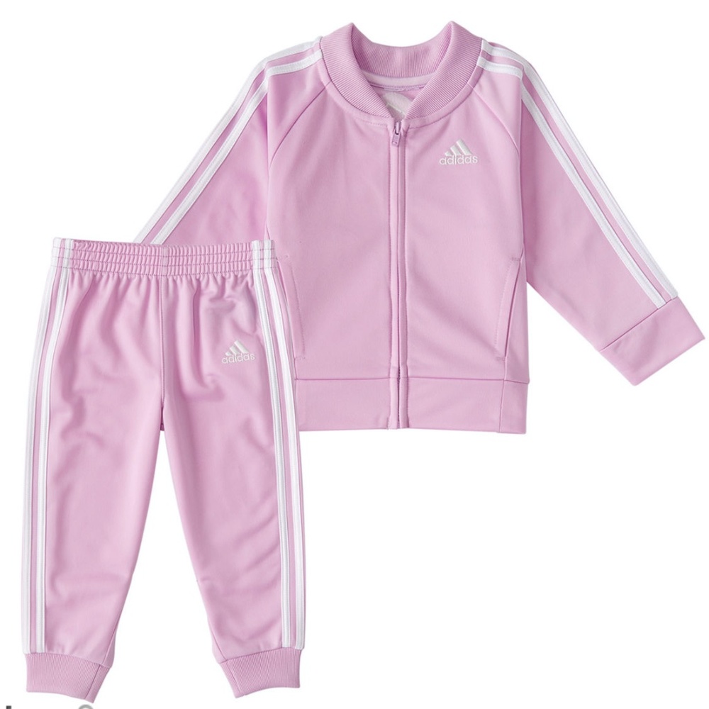 Baby Adidas - Two-Piece Matching Track Suit Set - 6M-9M up to 12M - Pink Lilac